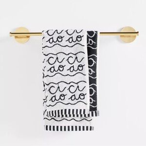 NWT Anthropologie Jordan Nickson Cotton Ciao Hand Towel Black And White Whimsy